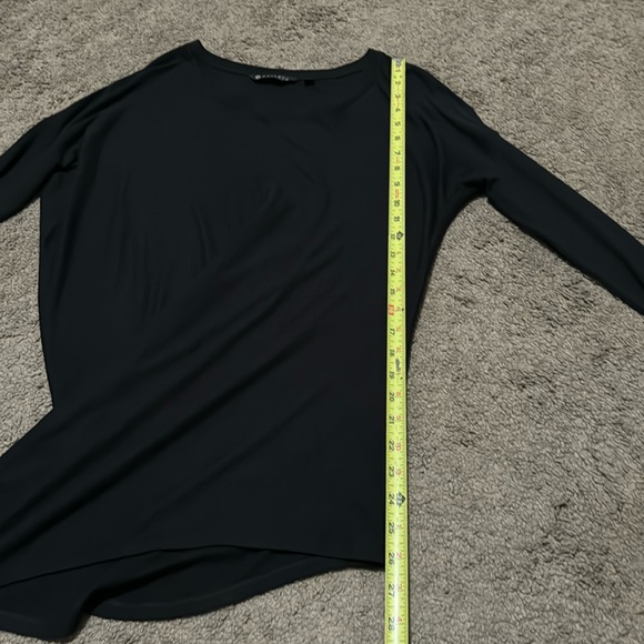 Athleta Asymmetric Hem Long-Crew Neck-BatWing Sleeve-Sz XXS-Black - Picture 13 of 16